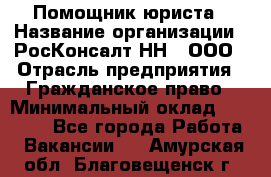 Помощник юриста › Название организации ­ РосКонсалт-НН', ООО › Отрасль предприятия ­ Гражданское право › Минимальный оклад ­ 15 000 - Все города Работа » Вакансии   . Амурская обл.,Благовещенск г.